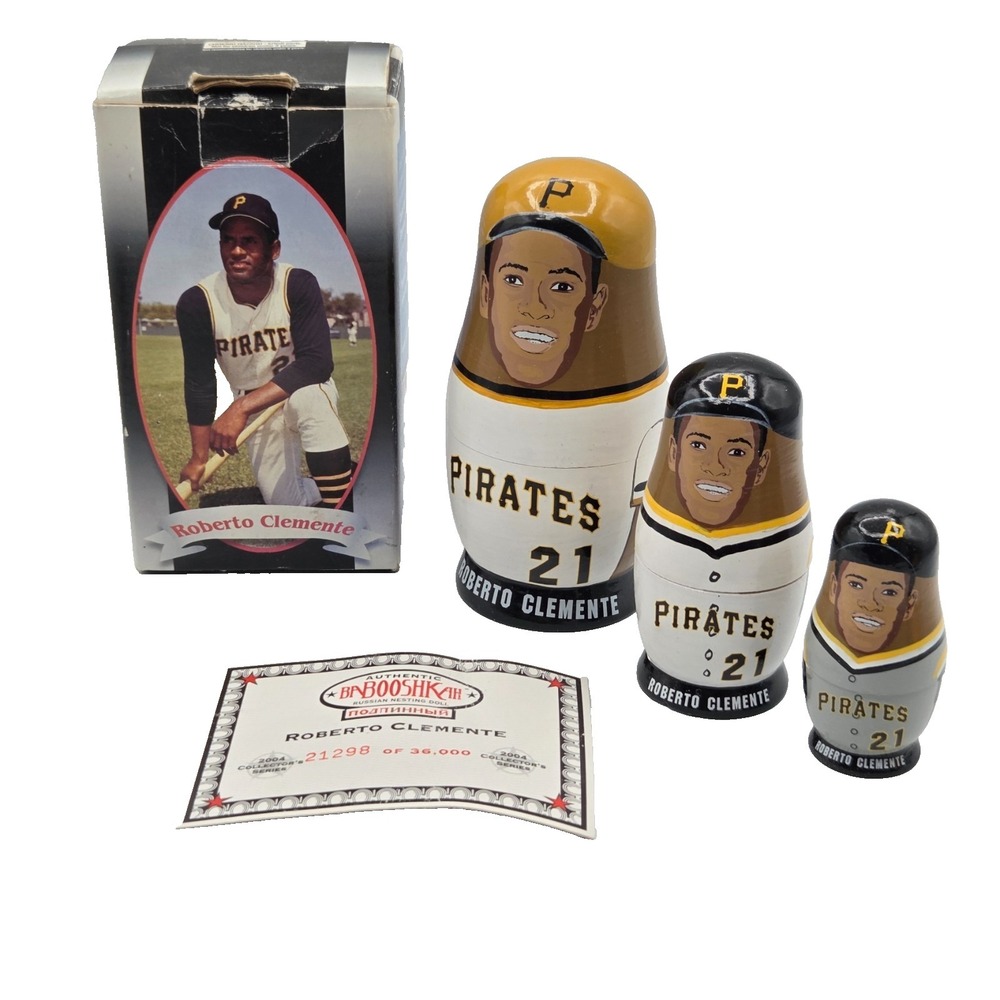 Roberto Clemente 2004 Limited Edition Wood Nesting Dolls, Pittsburgh Pirates MLB